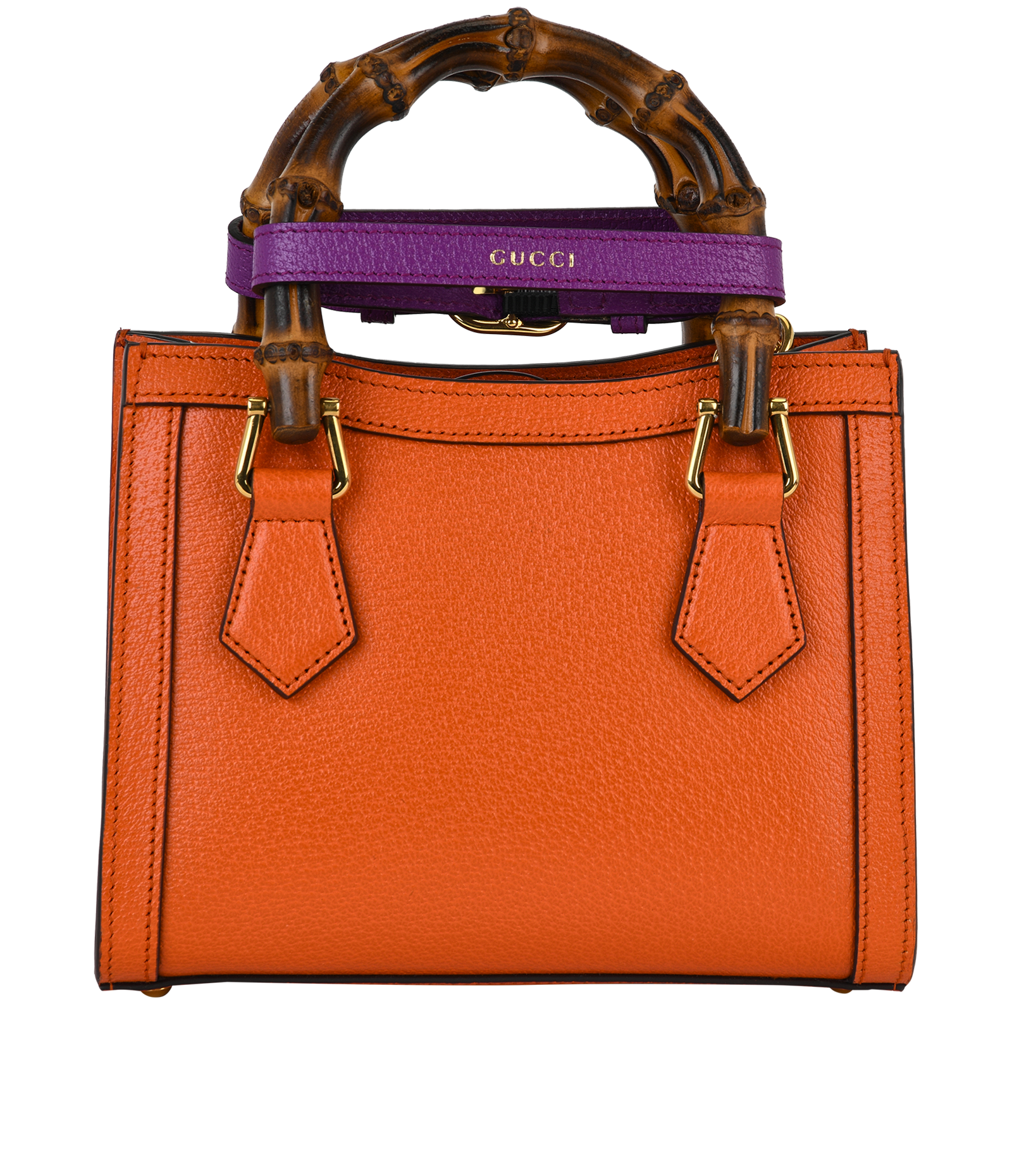 Diana Mini, &pound;1,200, Handbags, Orange/Purple, Leather, Back view